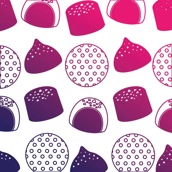 Gâteaux bonbons de motif chocolat — Image vectorielle