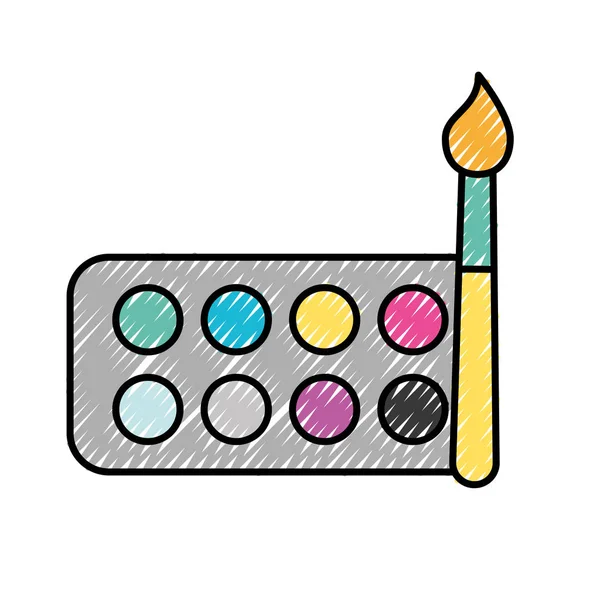 Design gráfico aquarela escova de cor da paleta — Vetor de Stock