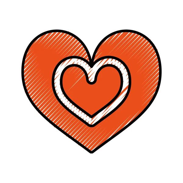 Aşk Sevgililer günü kalpleri simgesi sembolü — Stok Vektör