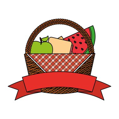 hasır sepet meyve peynir gıda piknik