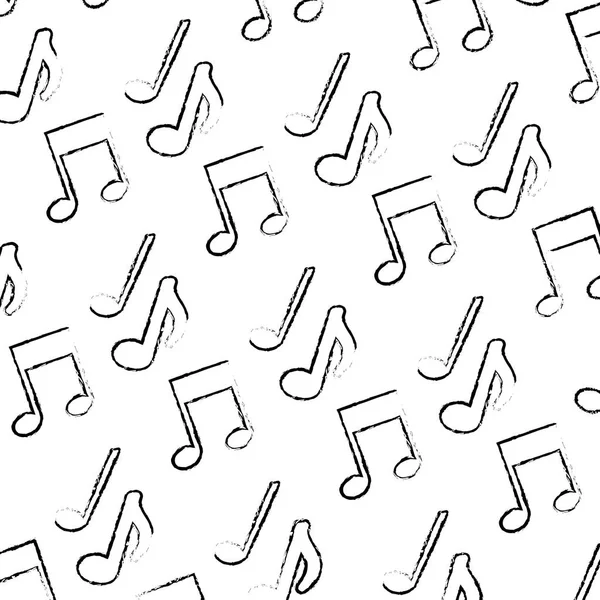 Nota musical sonido melodía fondo patrón — Vector de stock