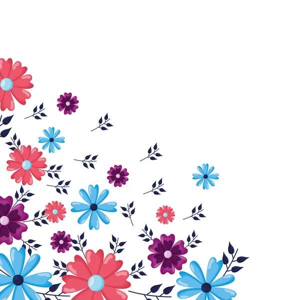 Διακόσμηση γωνία λουλούδια — Διανυσματικό Αρχείο