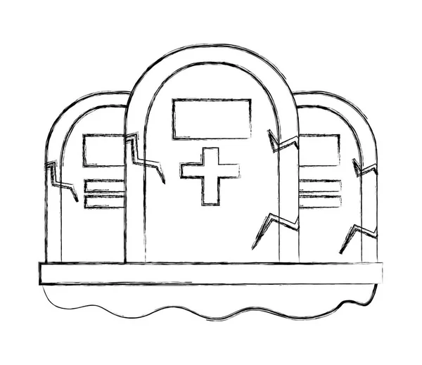 Monumento de piedra de tres lápidas — Archivo Imágenes Vectoriales