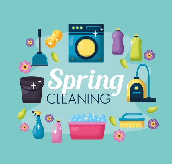 Ferramentas de limpeza de primavera — Vetor de Stock
