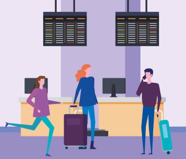 kadın ve erkek bagaj ve ekranlar gezisi ile