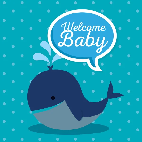 Chat Bubble meddelande och Whale dekoration — Stock vektor
