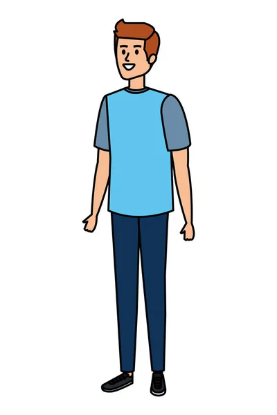 Junger Mann Avatar Charakter-Ikone — Stockvektor