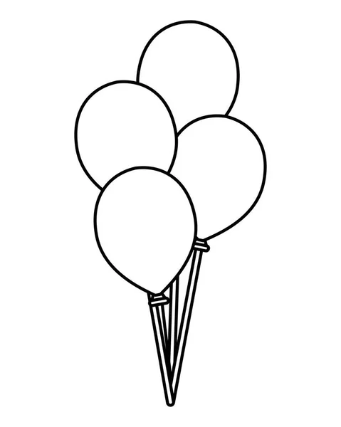 Luftballons Helium schwimmende dekorative Symbole — Stockvektor