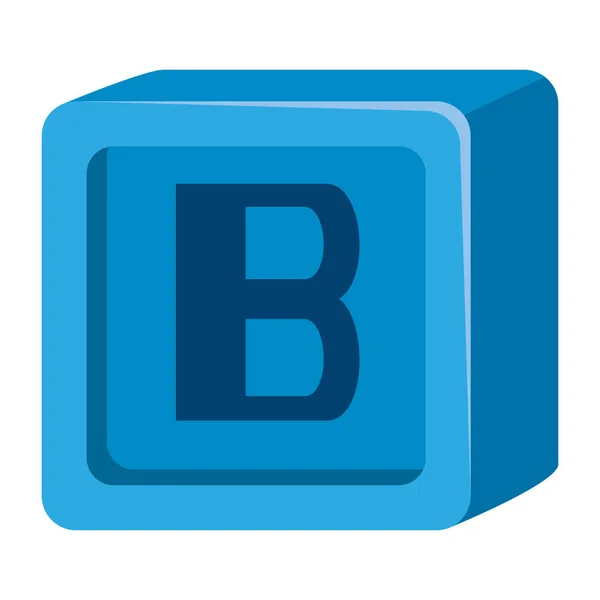 Alphabet block spielzeug baby mit buchstabe b — Stockvektor