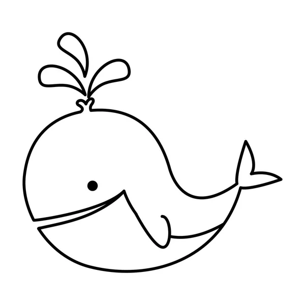 Χαριτωμένο χαρακτήρα φάλαινα ζώο μωρού — Διανυσματικό Αρχείο