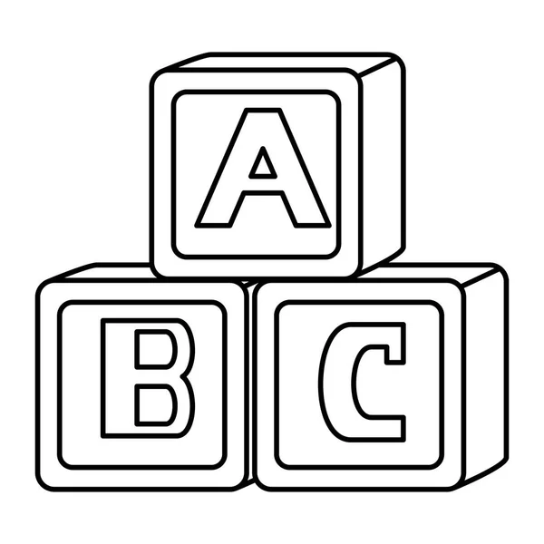 Alphabet blocs jouets bébé icônes — Image vectorielle