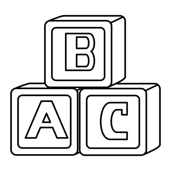 Ábécé blokkok játékok Baby ikonok — Stock Vector
