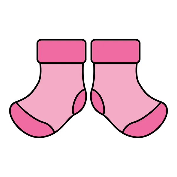 Baby strumpor kläder isolerad ikon — Stock vektor