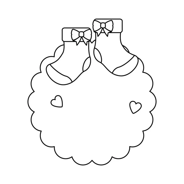 Dentelle avec chaussettes bébé vêtements — Image vectorielle