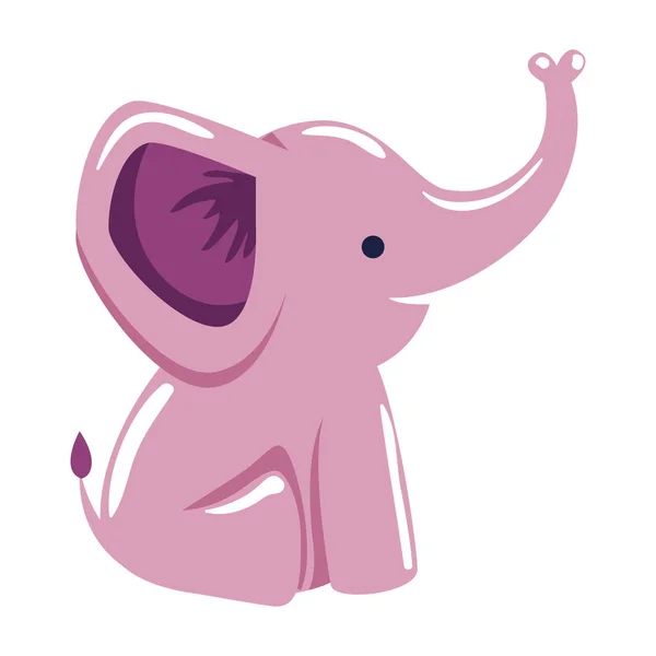 Aranyos kis elefánt rózsaszín karakter — Stock Vector