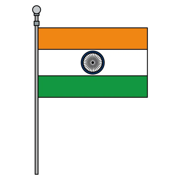 Indyjski Flaga na białym tle symbol wiejski — Wektor stockowy