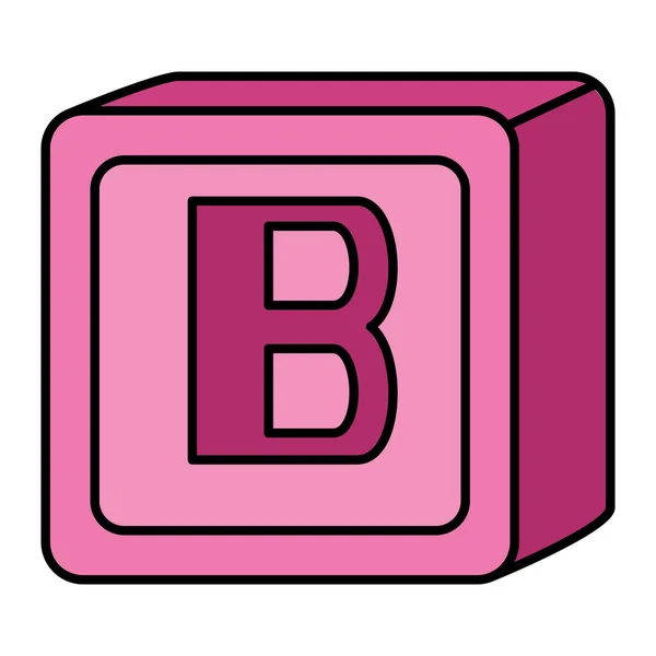 Abecední blok dětská hračka s písmenem b — Stockový vektor