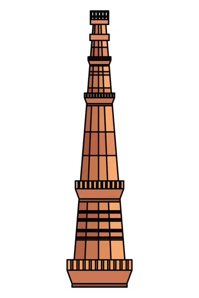 Jama masjid famoso icono de la torre — Archivo Imágenes Vectoriales