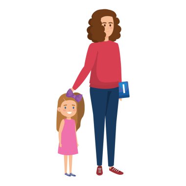 kadın öğretmen ile mutlu öğrenci kız