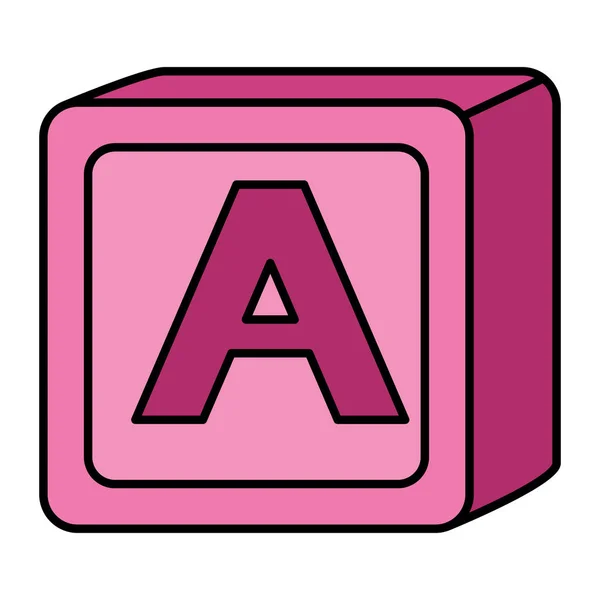 Alfabeto bloque juguete bebé con letra a — Archivo Imágenes Vectoriales