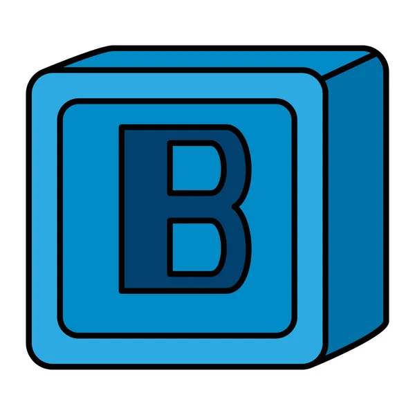 Ábécé blokk játék baba betűvel b — Stock Vector