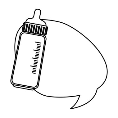 konuşma balonu ile bebek sütü şişesi