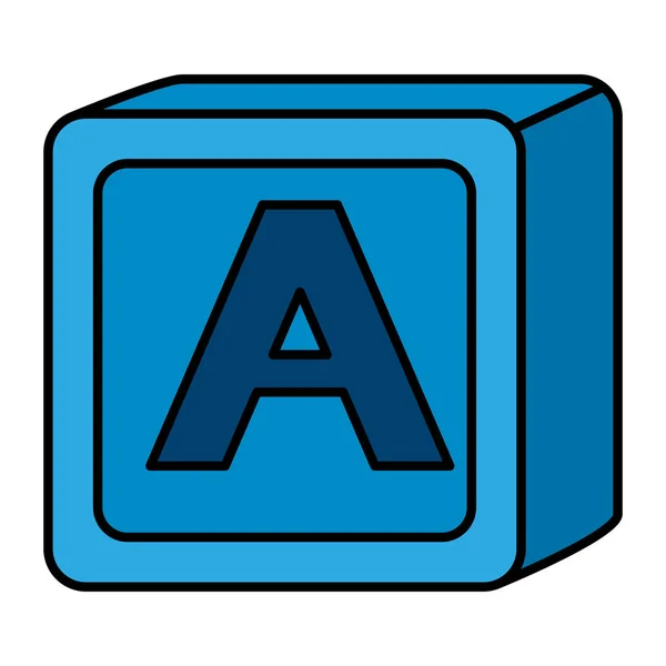 Alphabet bloc jouet bébé avec lettre a — Image vectorielle