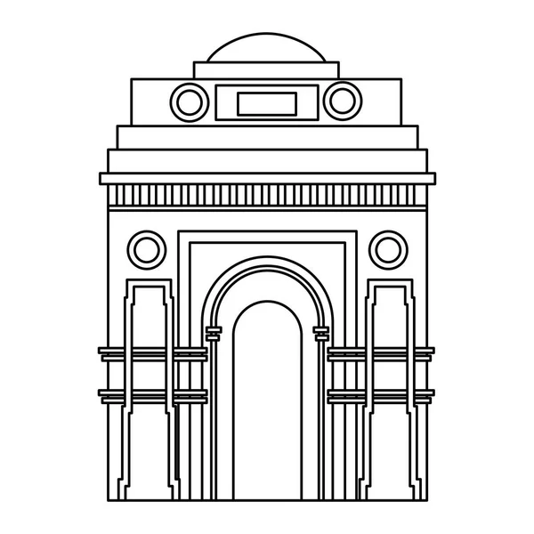 インドゲートアーチ記念碑アイコン — ストックベクタ