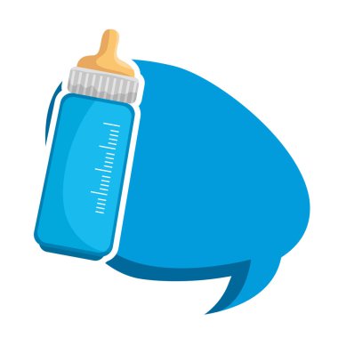 konuşma balonu ile bebek sütü şişesi