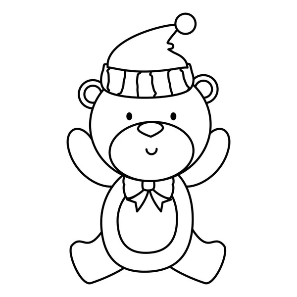 Malý medvěd medvídek s kloboukem — Stockový vektor
