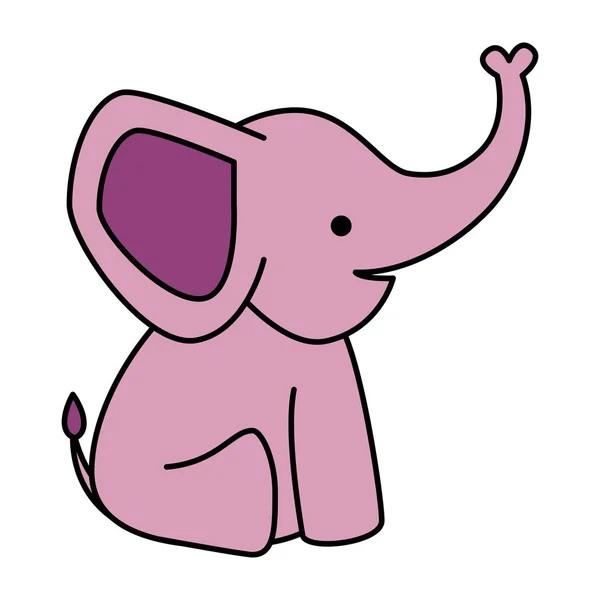 Söt liten elefant rosa karaktär — Stock vektor