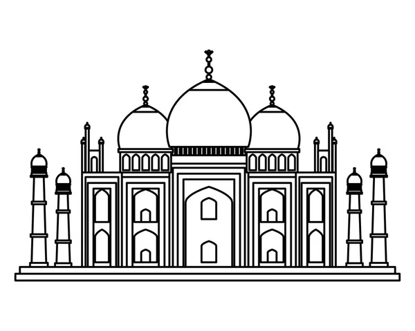 Taj Mahal Indian Building icon — Stockvector