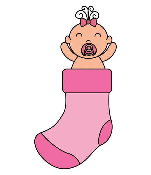 Roztomilá holčička v ponožce — Stockový vektor