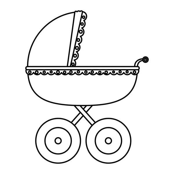 Carrinho de bebê vetor ícone isolado —  Vetores de Stock