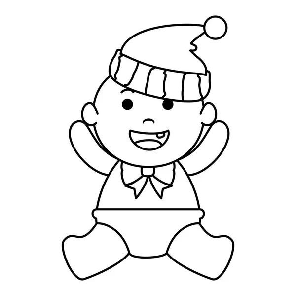 Χαριτωμένο μικρό αγοράκι με καπέλο — Διανυσματικό Αρχείο