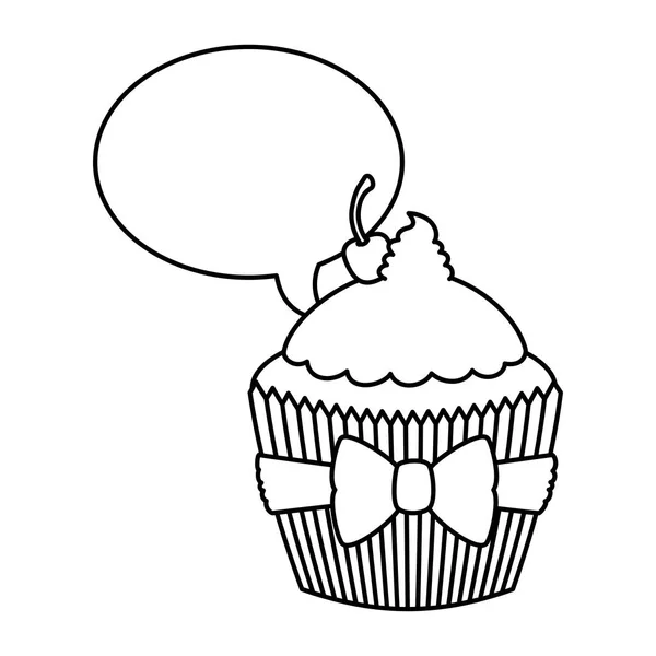 甜美味的蛋糕糕点与语音泡沫 — 图库矢量图片