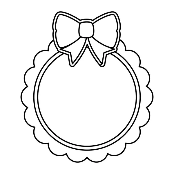 Dentelle avec noeud papillon icône décorative — Image vectorielle
