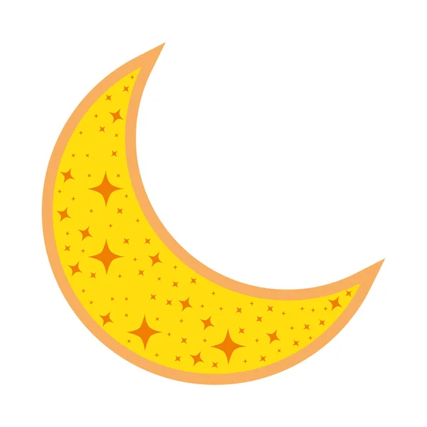 Lindo luna creciente icono aislado — Archivo Imágenes Vectoriales