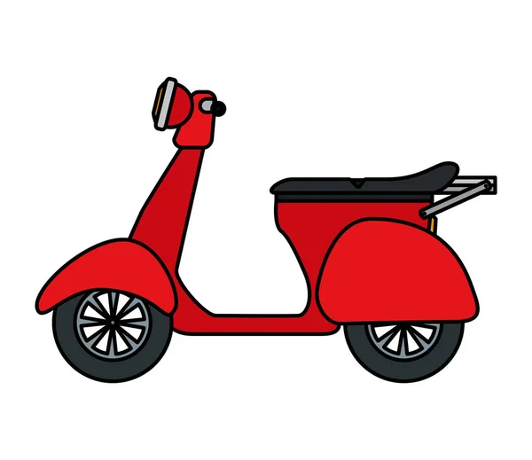 Moto scooter con servicio de entrega de cajas — Vector de stock