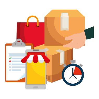 teslimat uygulaması ve kronometre ile akıllı telefon