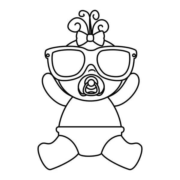 Cute little baby girl z okulary przeciwsłoneczne — Wektor stockowy