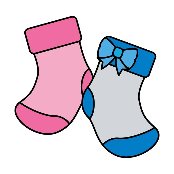 Μωρό κάλτσες ρούχα απομονωμένη εικονίδιο — Διανυσματικό Αρχείο