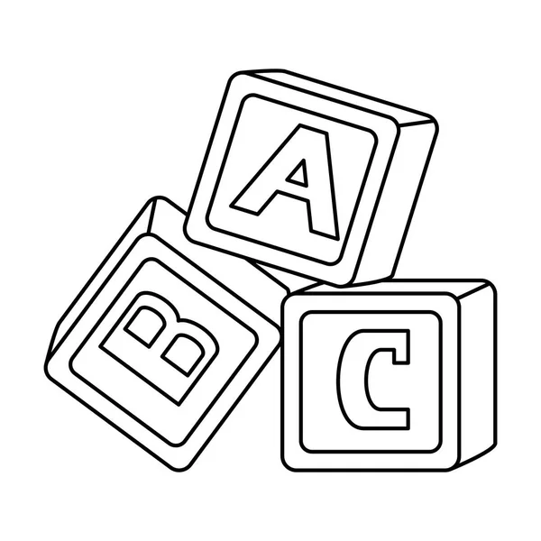 Alphabet blocks toys baby icons — Stock Vector