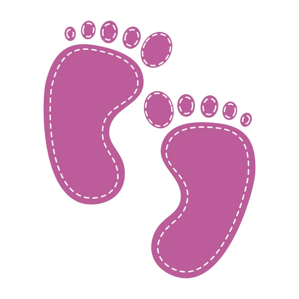 赤ちゃんの足は装飾的なアイコンをプリント — ストックベクタ