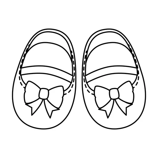 Söt liten flicka skor ikon — Stock vektor