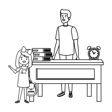 masada erkek öğretmen ile mutlu öğrenci kız