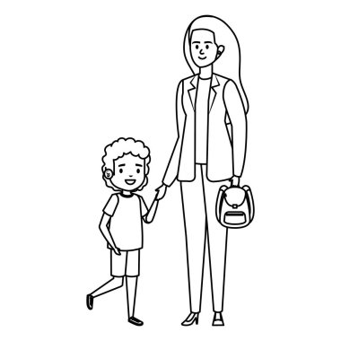 kadın öğretmen ile mutlu öğrenci çocuk