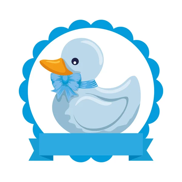 Little rubber duck toy icon — Stock Vector