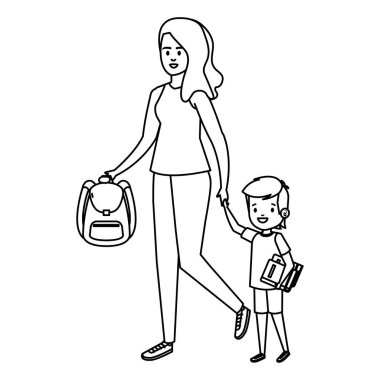 kadın öğretmen ile mutlu öğrenci çocuk