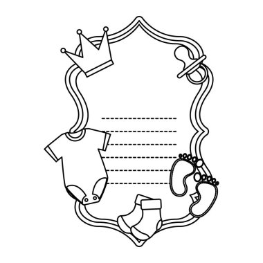 Bebek kart çerçeve davetiye duş